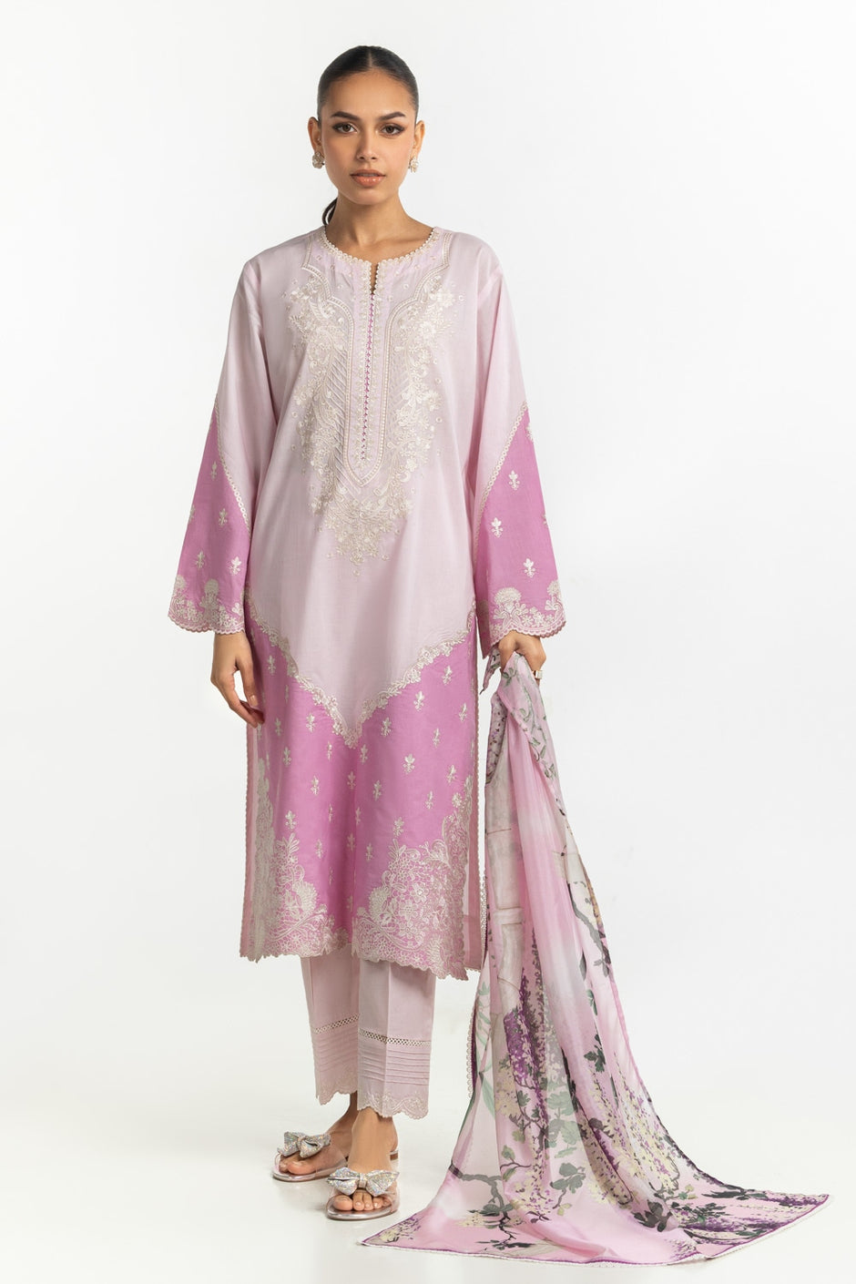 Cambric Embroidered Shirt And Trouser