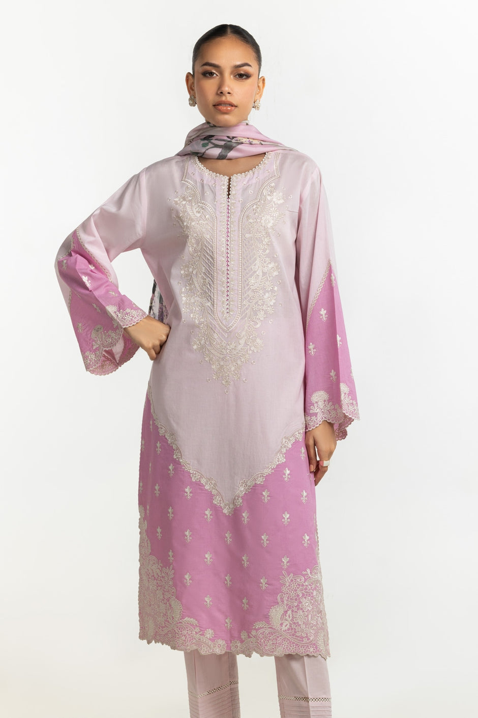 Cambric Embroidered Shirt And Trouser