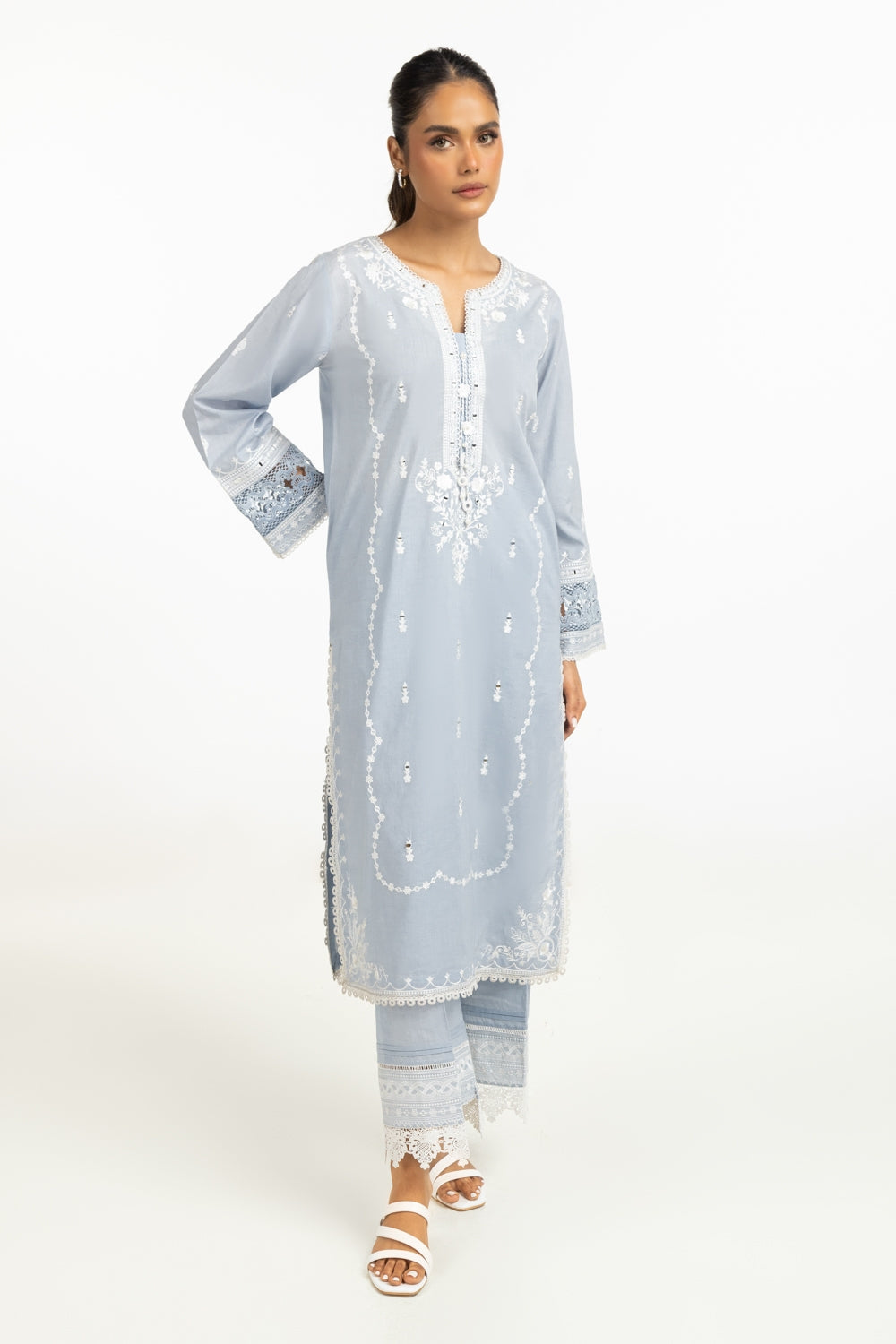 Cambric Embroidered Shirt And Trouser IPST-44588