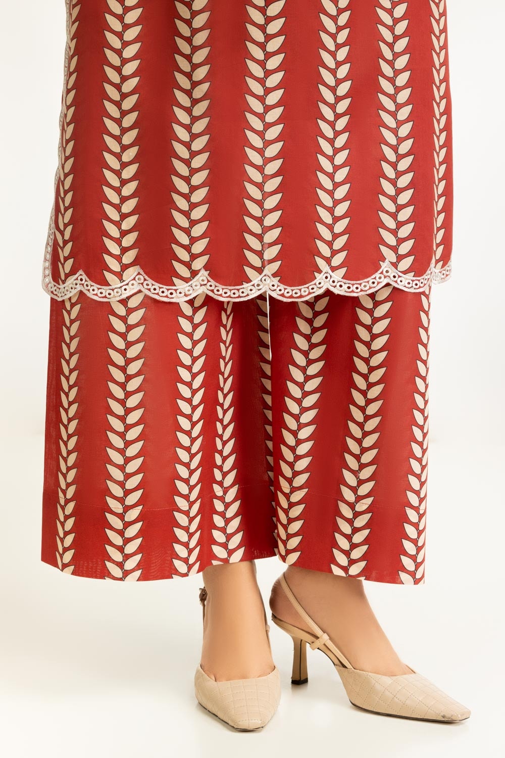 Cambric Printed Co-Ord Set With Embroidered IPST-44826