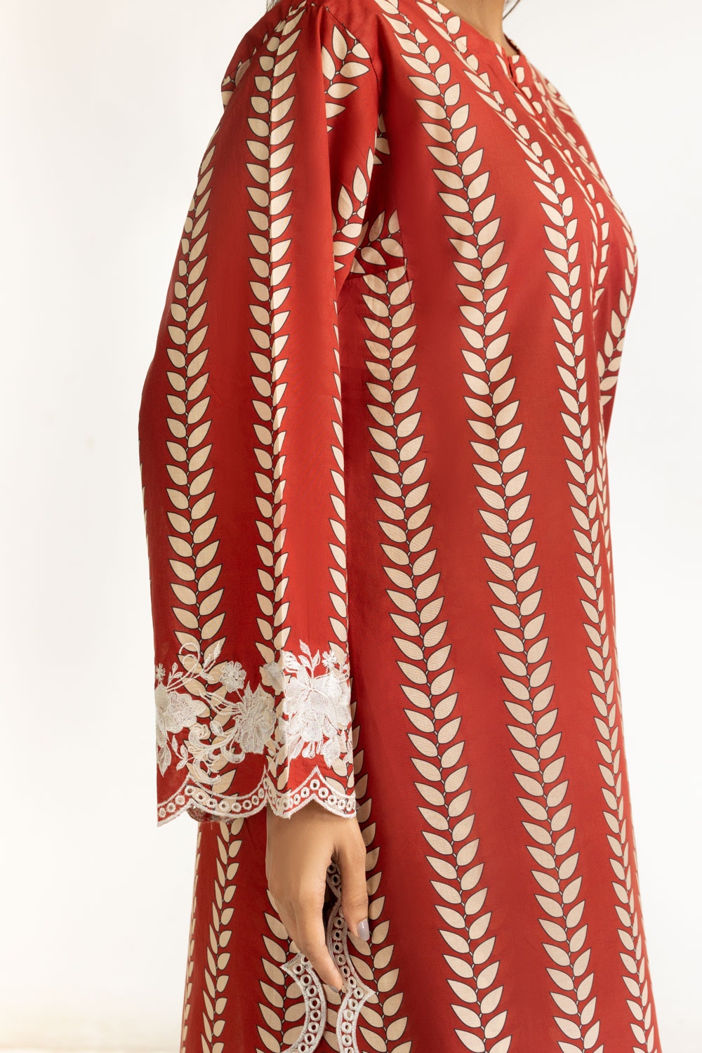 Cambric Printed Co-Ord Set With Embroidered IPST-44826