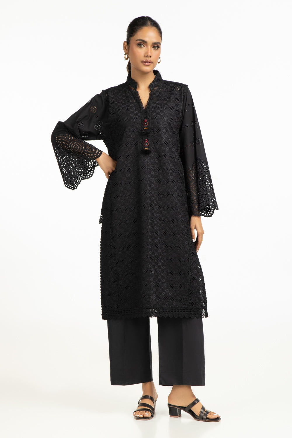 Cambric Schiffli Embroidered Shirt And Dupatta IPSD-44422