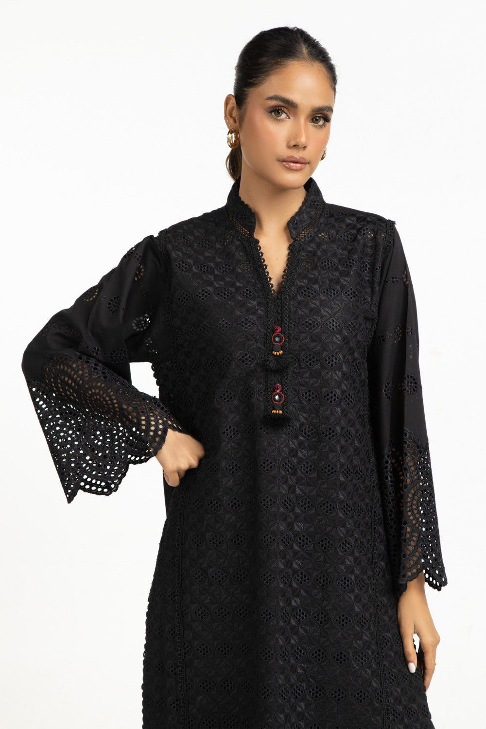 Cambric Schiffli Embroidered Shirt And Dupatta IPSD-44422