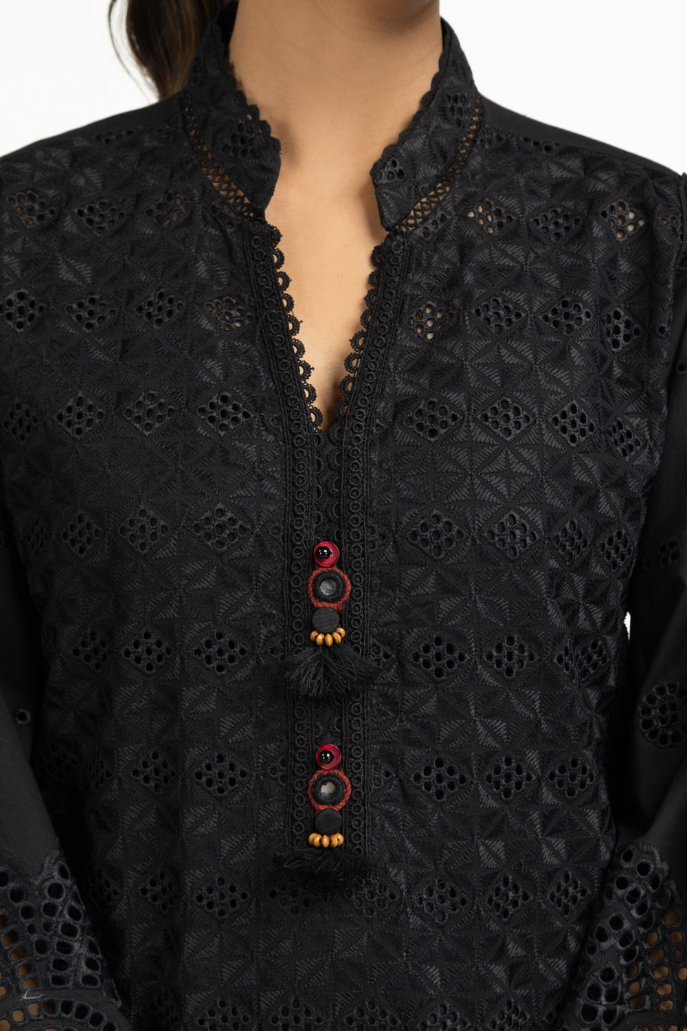 Cambric Schiffli Embroidered Shirt And Dupatta IPSD-44422