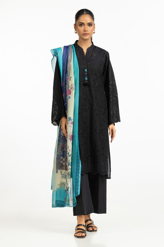 Cambric Schiffli Embroidered Shirt And Dupatta IPSD-44423