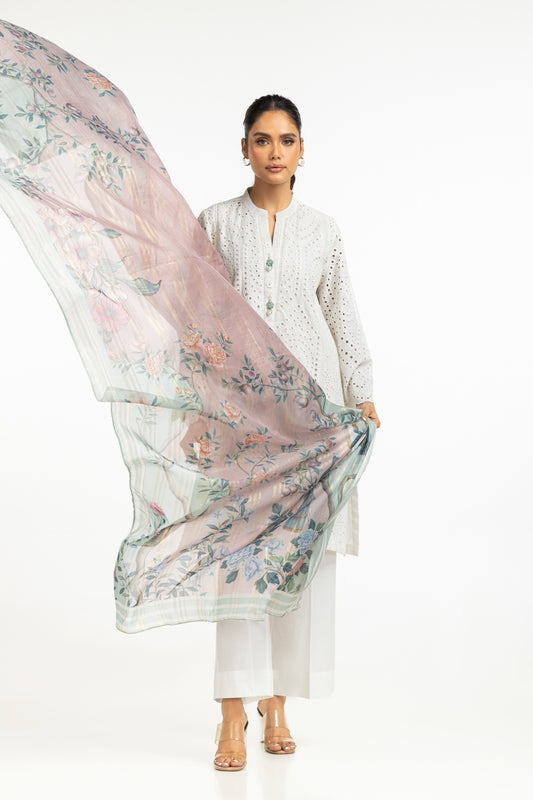 Cambric Schiffli Embroidered Shirt And Dupatta IPSD-44424