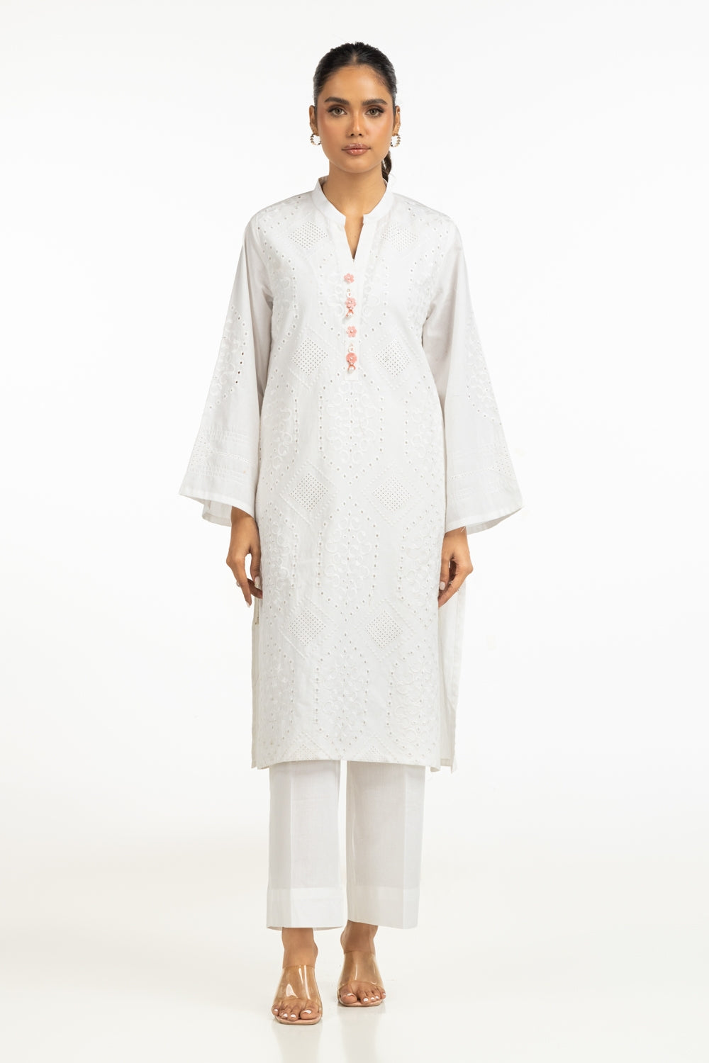 Cambric Schiffli Embroidered Shirt And Dupatta IPSD-44425