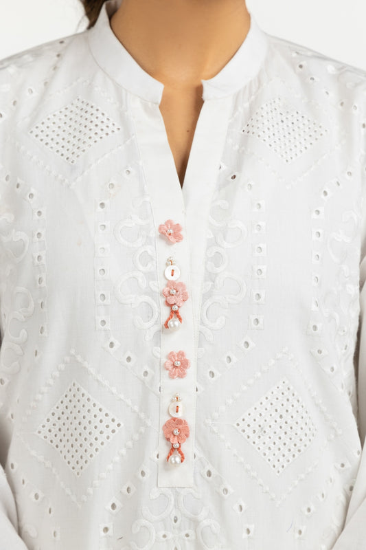 Cambric Schiffli Embroidered Shirt And Dupatta IPSD-44425
