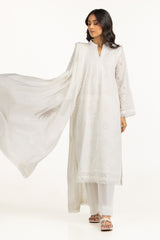 Cambric Schiffli Embroidered Shirt And Dupatta IPSD-44485