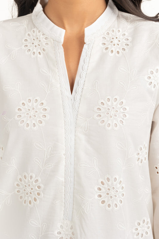 Cambric Schiffli Embroidered Shirt And Dupatta IPSD-44485