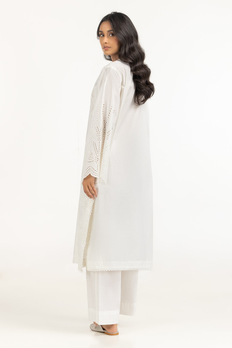Cambric Schiffli Embroidered Shirt And Dupatta