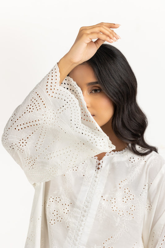 Cambric Schiffli Embroidered Shirt And Dupatta IPSD-44486