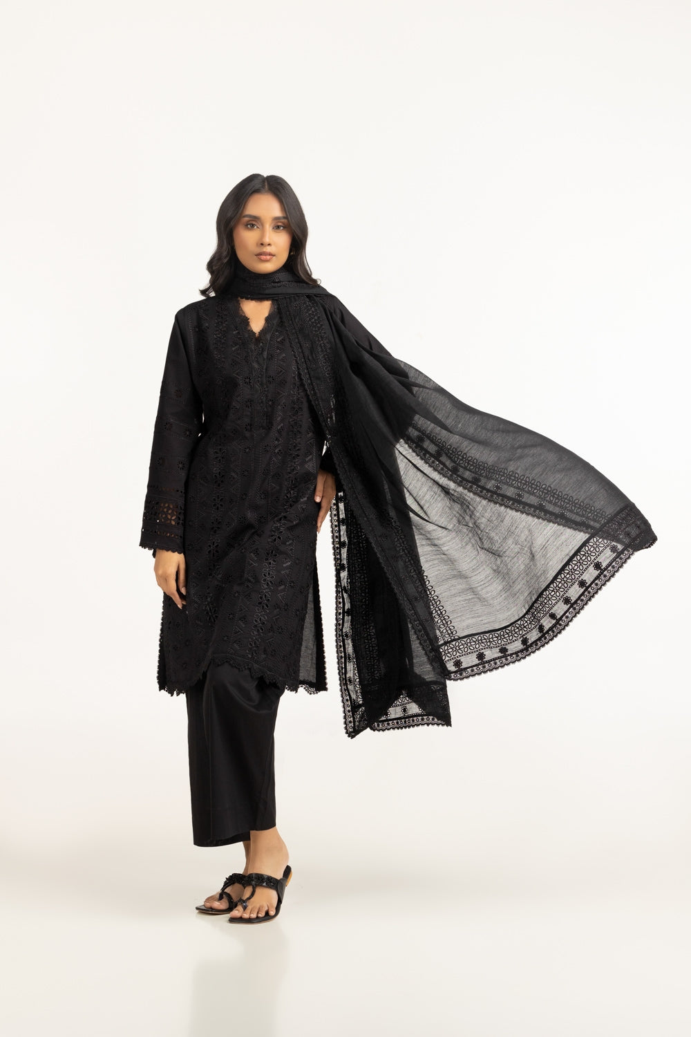 Cambric Shifflie Embroidered Shirt And Dupatta IPSD-44483