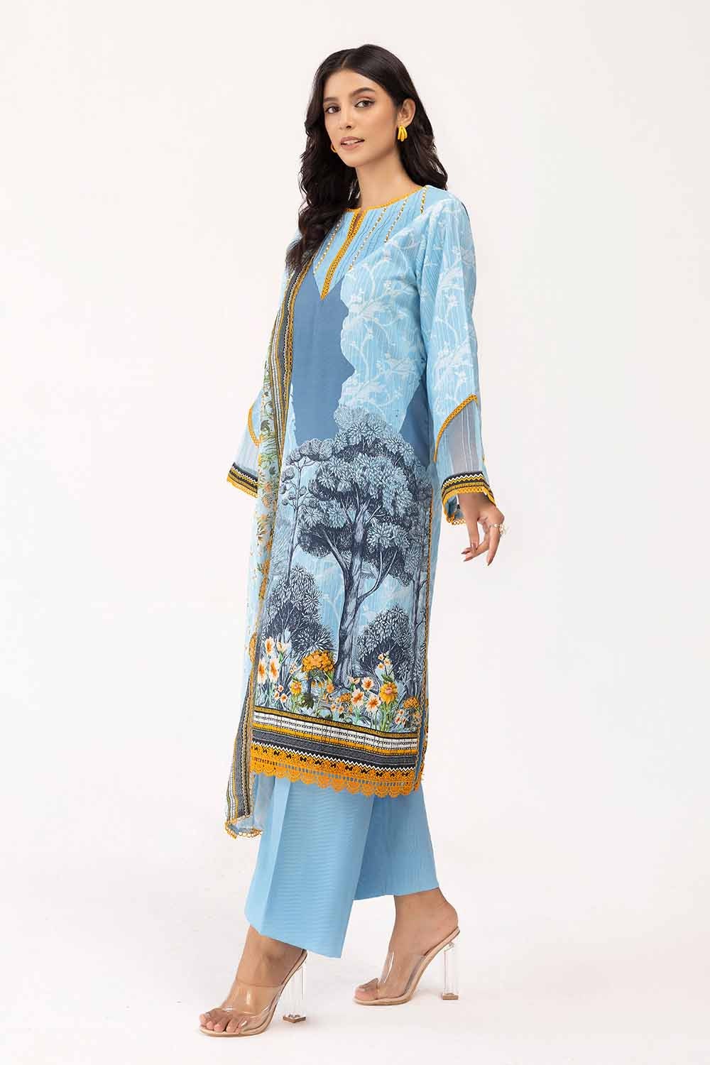 3 Piece Unstitched Corduroy Suit with Cotton Net Dupatta CD-42004