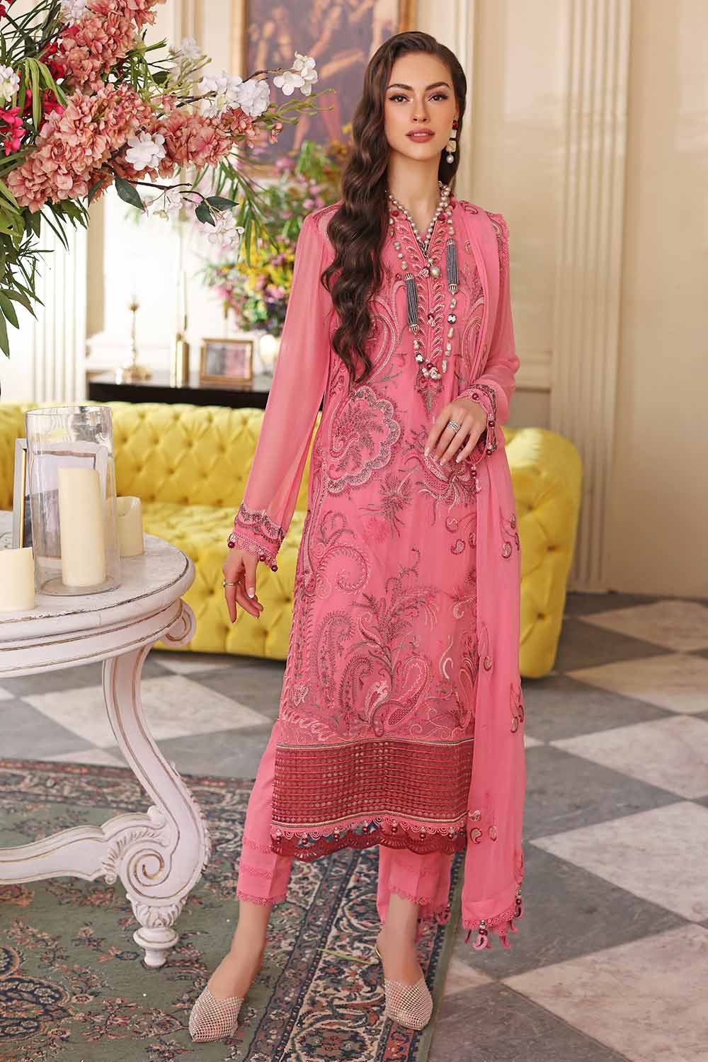 3 Piece Embriodered Chiffon Unstitched Suit