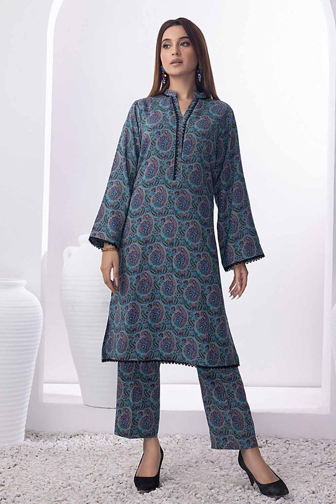 2 Piece Printed Dhanak Unstitched Suit
