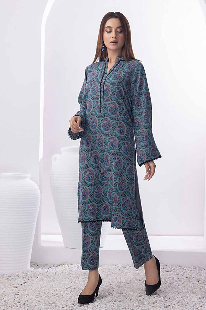 2 Piece Printed Dhanak Unstitched Suit