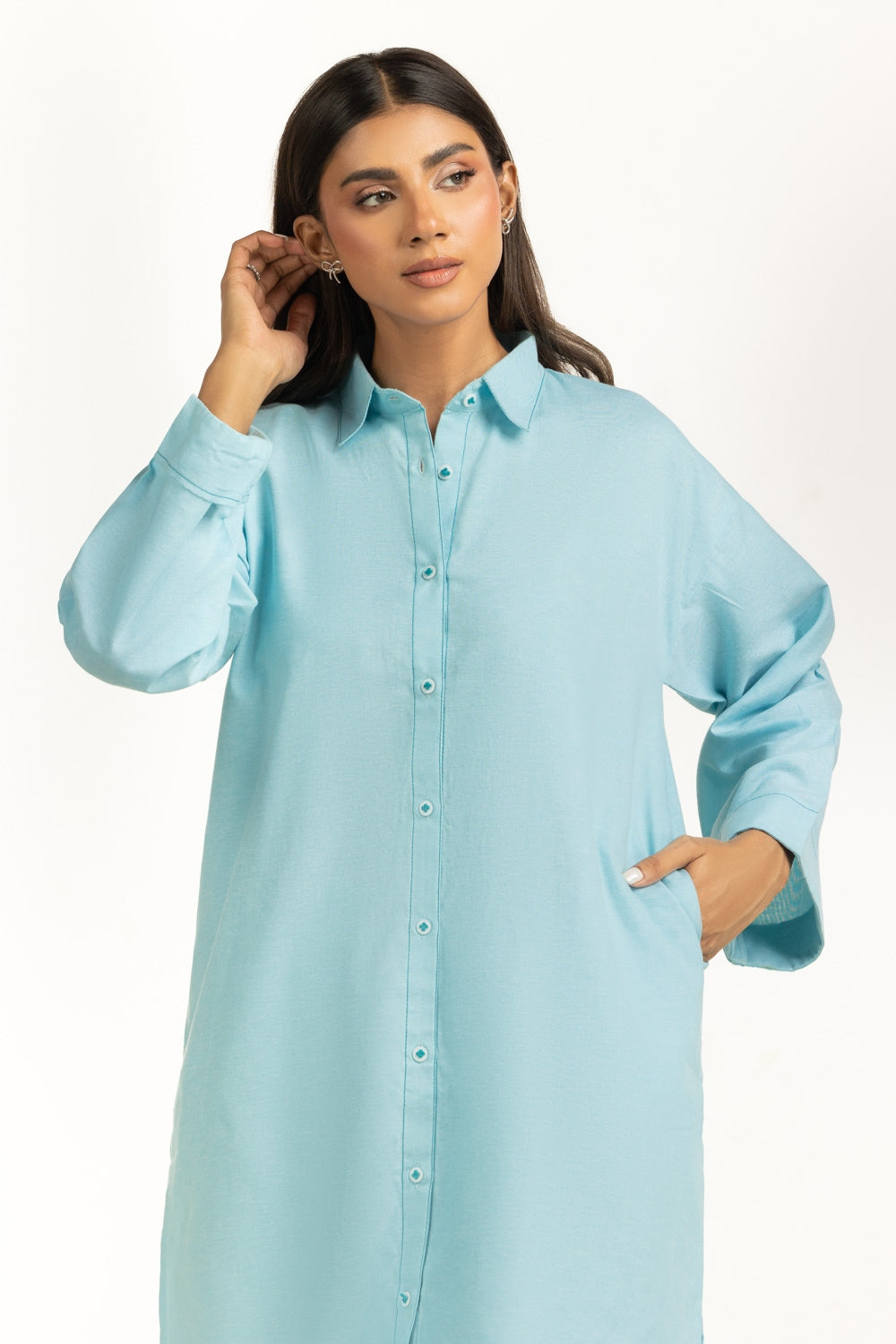 Chambray Button Down Co-Ord Set IPST-44558-B
