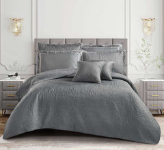 Charcoal 7 Pcs Luxury Bed Spread Set