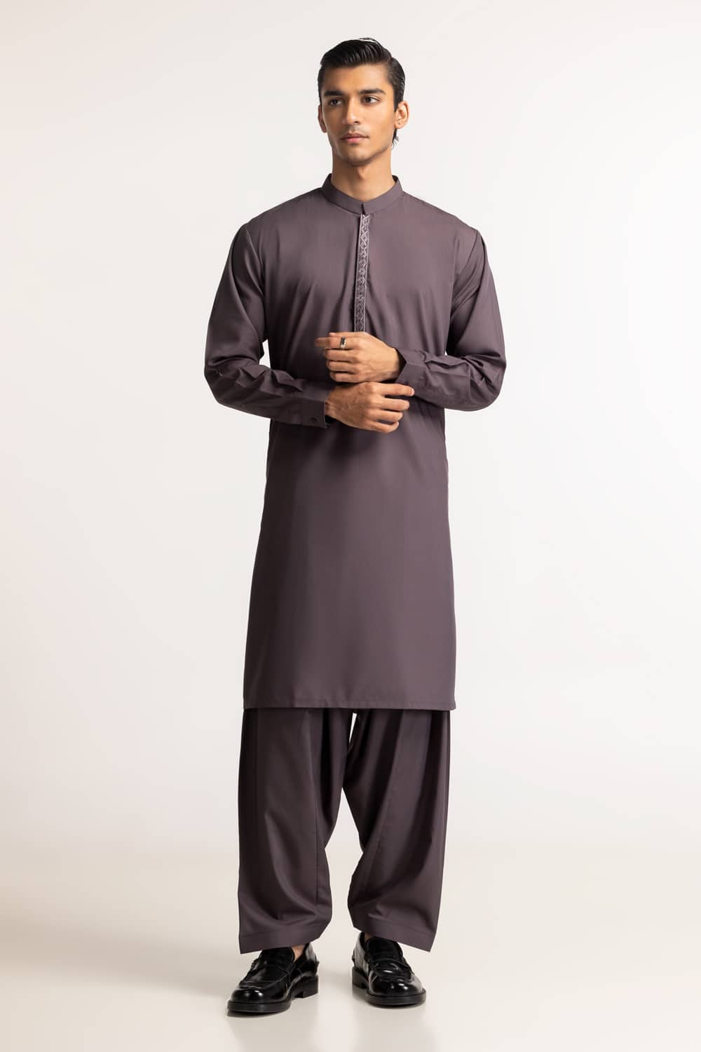 Charcoal Embroidered Suit
