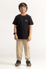 Charcoal Junior Boy Knit Printed Tee JB-TS-SS24-029