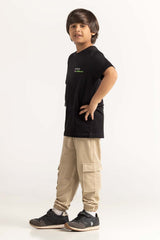 Charcoal Junior Boy Knit Printed Tee JB-TS-SS24-029