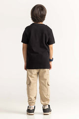 Charcoal Junior Boy Knit Printed Tee JB-TS-SS24-029