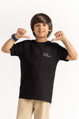 Charcoal Junior Boy Knit Printed Tee JB-TS-SS24-029
