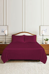 Cherries Stripe Satin T-250 Bedsheet Set