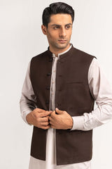 Chocolate Brown Basic Waist Coat WC-PD24-009