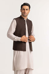 Chocolate Brown Basic Waist Coat WC-PD24-009
