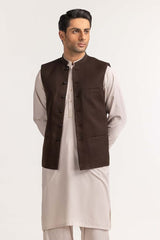 Chocolate Brown Basic Waist Coat WC-PD24-009