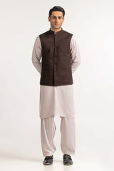 Chocolate Brown Basic Waist Coat WC-PD24-009