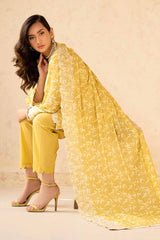 3 Piece Printed Embroidered Lawn Unstitched Suit with Printed Embroidered Dupatta CL-42040