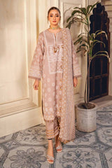 3 Piece Foam and Gold Printed Lawn Unstitched Suit CL-42169 A