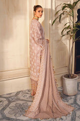 3 Piece Foam and Gold Printed Lawn Unstitched Suit CL-42169 A