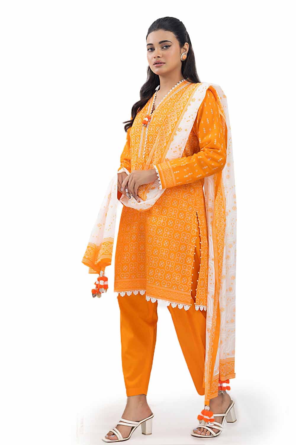 3 Piece Unstitched Printed Lawn Suit with Lacquer Printed Lawn Dupatta CL-42242 B