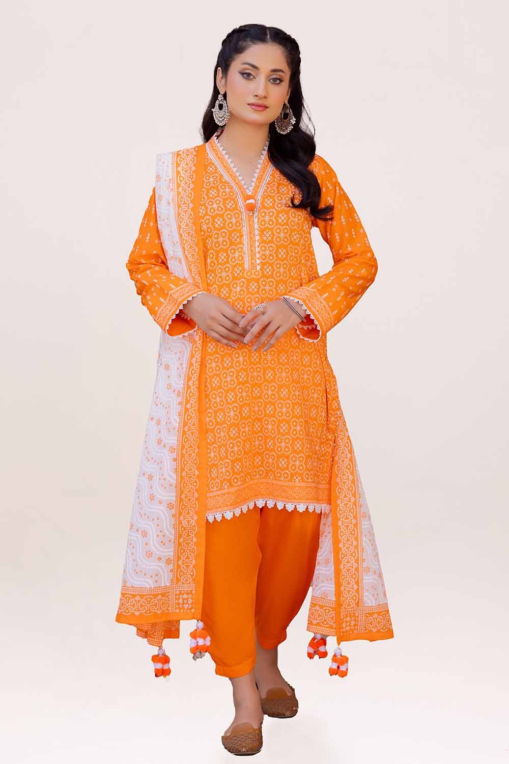 3 Piece Unstitched Printed Lawn Suit with Lacquer Printed Lawn Dupatta CL-42242 B
