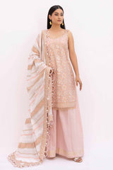 3 Piece Unstitched Gold and Lacquer Printed Lawn Suit with Gold and Lacquer Dupatta CL-42279