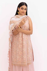 3 Piece Unstitched Gold and Lacquer Printed Lawn Suit with Gold and Lacquer Dupatta CL-42279