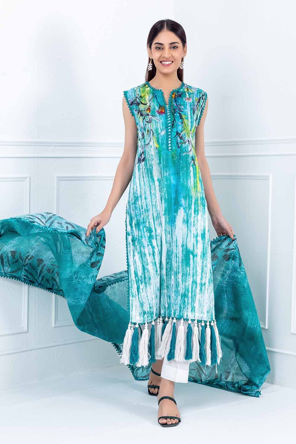 3 Piece Unstitched Printed Lawn Suit