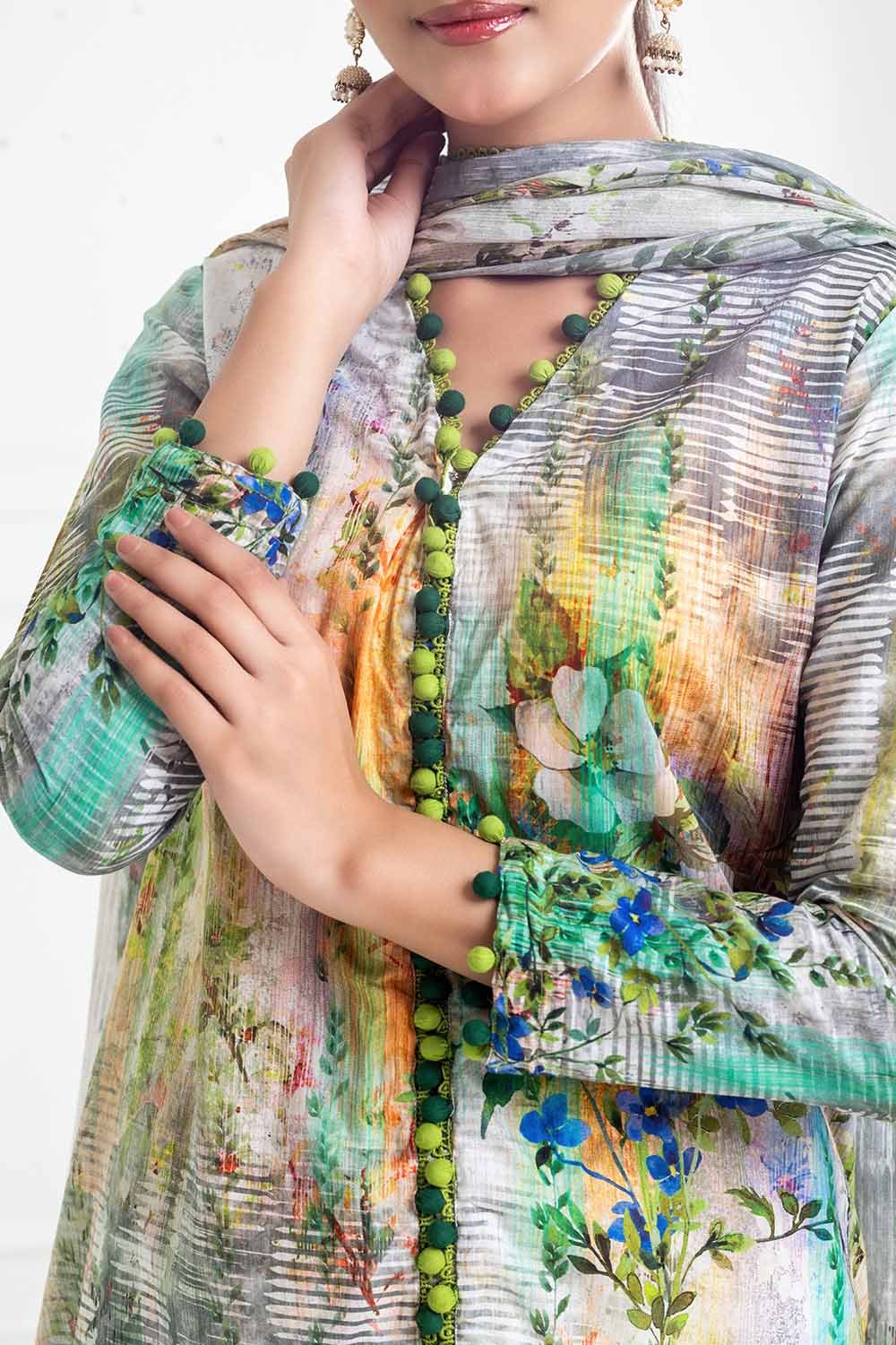 3 Piece Unstitched Printed Lawn Suit CL-52062
