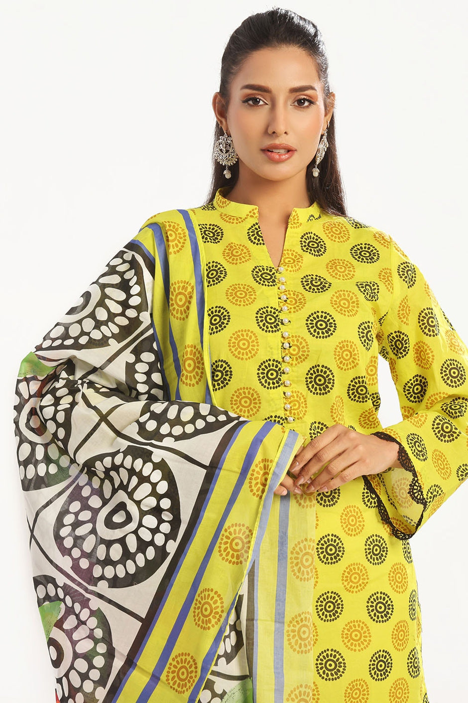 3 Piece Unstitched Printed Lawn Suit with Printed Lawn Dupatta