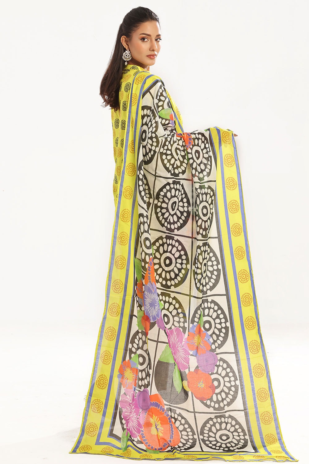 3 Piece Unstitched Printed Lawn Suit with Printed Lawn Dupatta