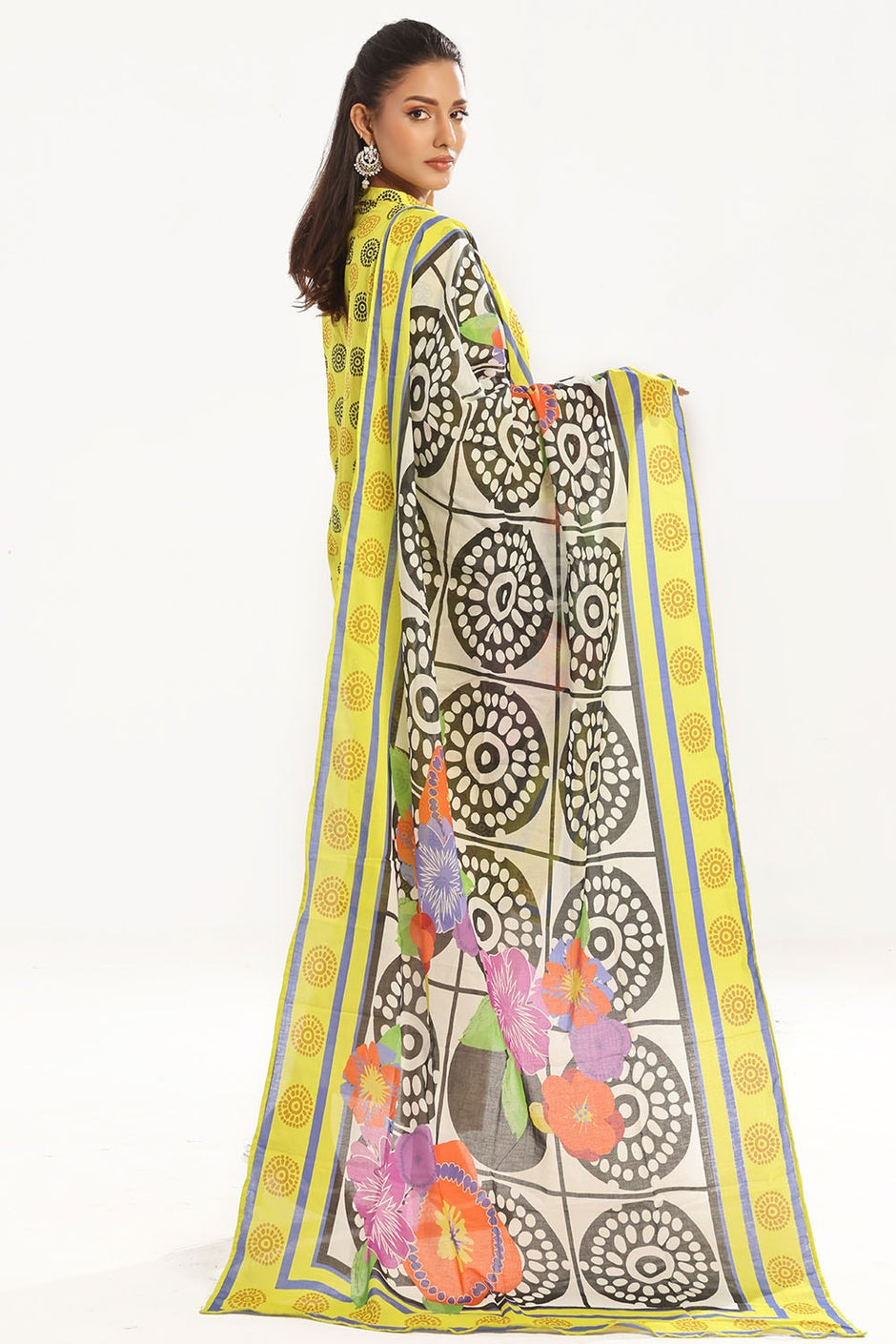 3 Piece Unstitched Printed Lawn Suit with Printed Lawn Dupatta