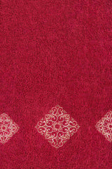 Claret Combed 3Pc Embroidered Towel Set