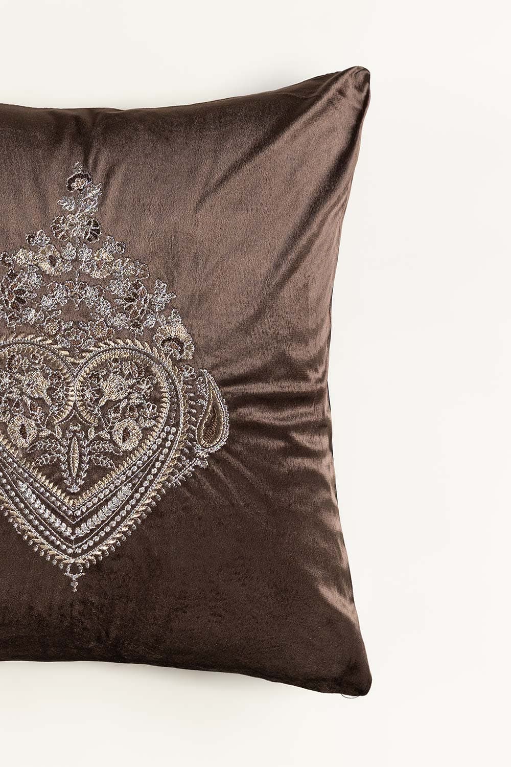 Classic B Velvet Embroidered Cushion Cover
