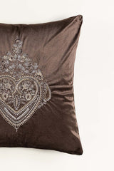 Classic B Velvet Embroidered Cushion Cover
