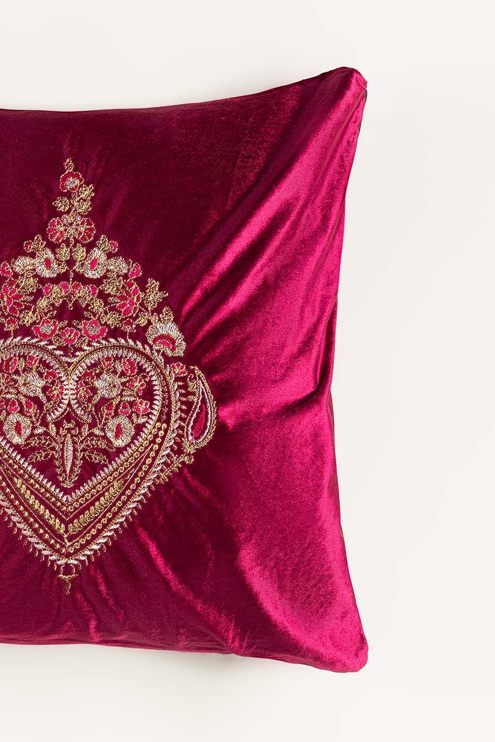 Classic Velvet Embroidered Cushion Cover