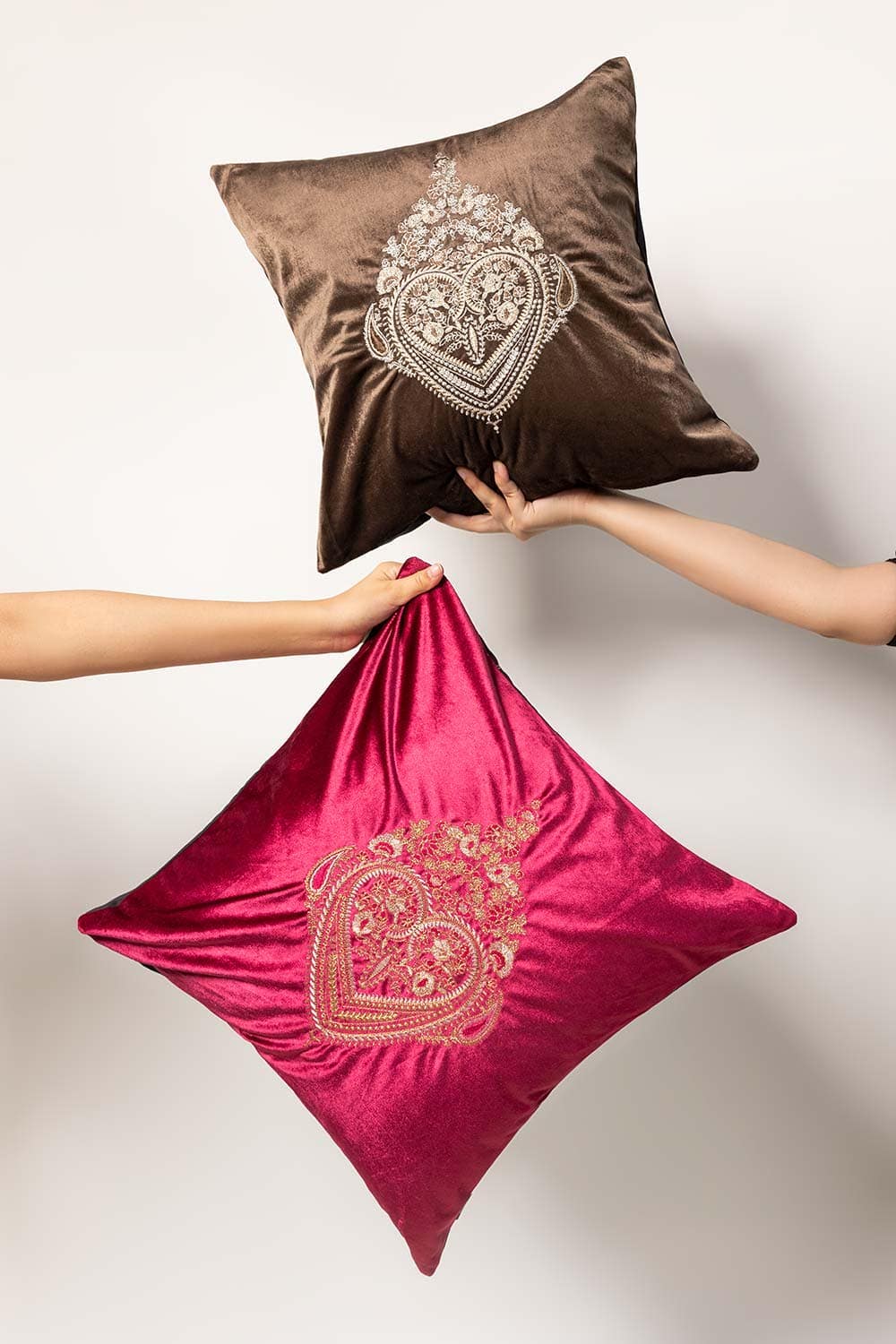 Classic Velvet Embroidered Cushion Cover